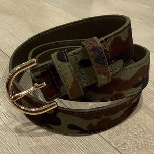 Camouflage Calf Hair Leather Belt